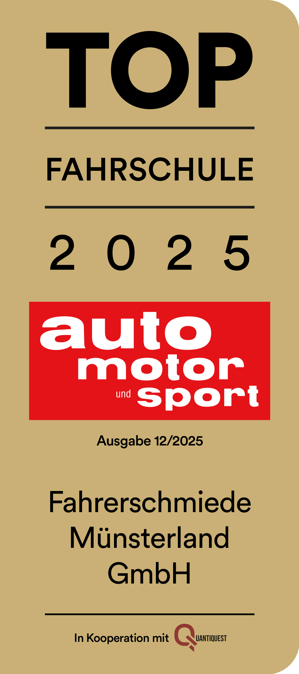 Auszeichnung Top Fahrschule 2025